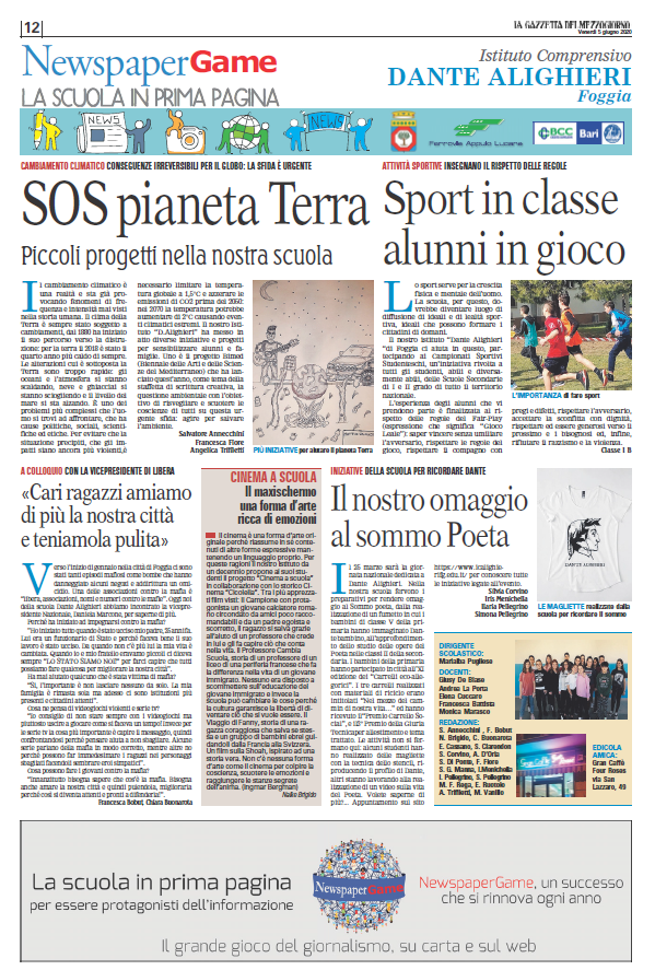 La Dante in prima pagina